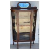 Antique Victorian curved glass china display