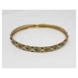 10k gold bracelet with multicolored glass beads