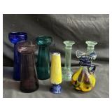 Lot of glass vases, candle holders, etc