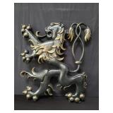 Vintage cast aluminum lion Crest wall decoration