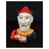 Vintage cast iron clown mechanical bank