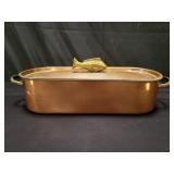 Vintage copper and brass fish poacher