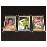 3 Wade Boggs 1983 rookie baseball trading cards