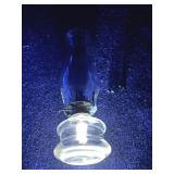Vintage uranium glass oil lamp