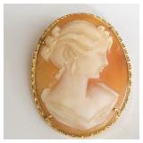 18 k gold cameo brooch/pendant