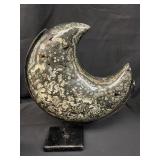 Large crescent moon kambaba jasper quarts specimen