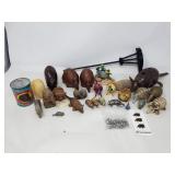 Collection of armadillo figurines wood,