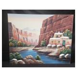 Signed oil painting on canvas with 3d elements