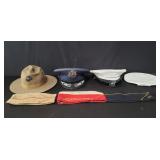 Group of military hats, box lot
