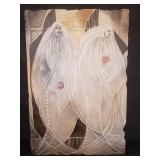 3 relief prints on board