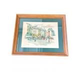 Framed vintage Rue Mouffetard print