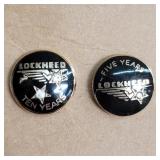 Pair of Lockheed 10 k gold pins