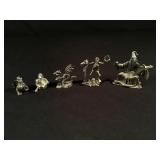 5 vintage pewter figurines wizards & dragons