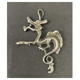 Vintage sterling dragon pendant