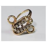 14k gold and diamond ring