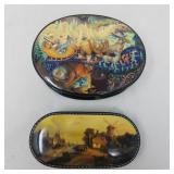 Group of Russian hand painted& signed laquered