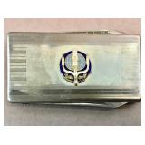 Vintage enameled Trident money clip/knife/nail fie