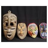 Group of carved wood masks