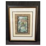 Mixed media painting on fabric