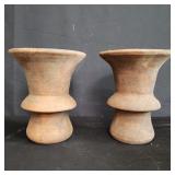 Pair of vintage terracotta vessels