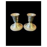 Pair of sterling silver candlesticks