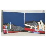 Pair of signed oil paintings on canvas