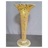 Hand blown mosaic glass vase