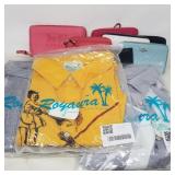 Group of button up shirts and wallets