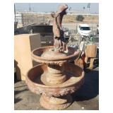 Cement water fountain with dolphins, as is