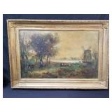 Vintage oil painting on canvas