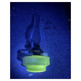 Vintage uranium glass oil lamp