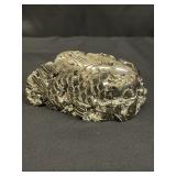 Hand-carved pyrite fish specimen