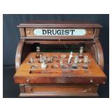 Antique apothecary drugist display cabinet