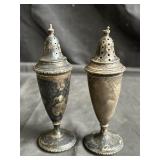 Pair of sterling silver salt & pepper shakers