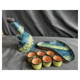 Vintage pottery sake set