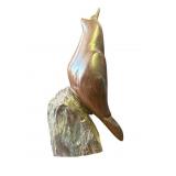 Vintage carved wood bird sculpture