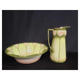 Vintage ceramic wash bowl and pitcher