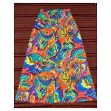 Vintage psychedelic boho style full length skirt