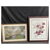 Pair of art prints in frames