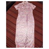 Vintage handmade pink full length Cheongosam