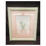 Vintage pencil signed and titled acrylic