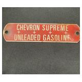 Vintage chevron porcelain pump sign