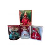 Lot of Mattel holiday Barbie dolls