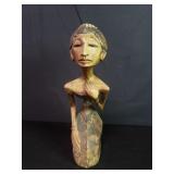 Vintage Indonesian carved wood female figure