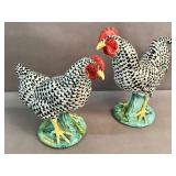 Hand-painted Italian ceramic rooster and