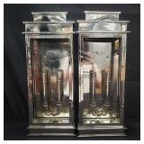 Pair of chrome wall light fixture