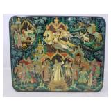 Russian signed hand painted lacquer box