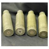 Group of military 25mm gun casings