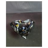 Murano style hand blown glass ashtray