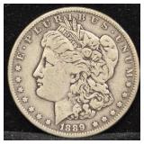 1889 Morgan Silver Dollar Coin.